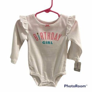 Carter's Size 9M 1st Birthday_ Bodysuit_ White_    C-K0001